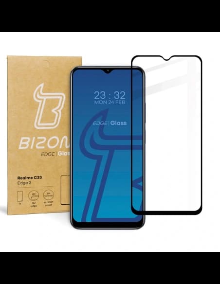 Bizon Glass Edge 2 Realme C33 negru