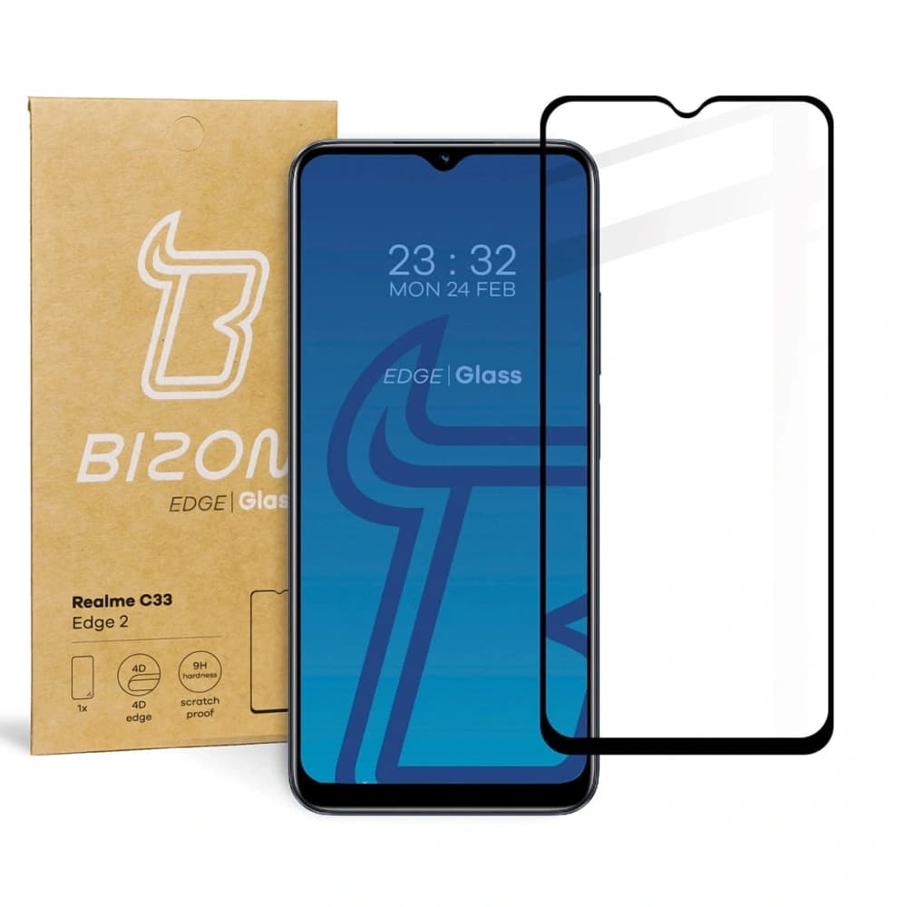 Bizon Glass Edge 2 Realme C33 negru - 1