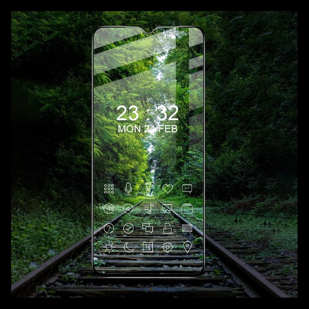 Bizon Glass Edge tempered glass - [2 PACK] + lens protection Realme C35 black - 6