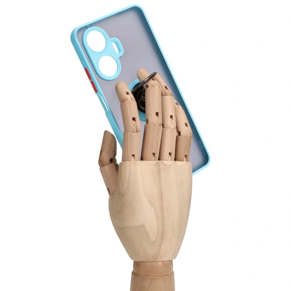 Bizon Case Hybrid Ring Realme C55 smoky with a light blue frame - 8