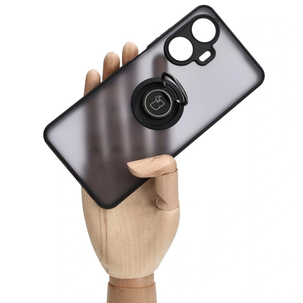 Bizon Case Hybrid Ring Realme C55 fumuriu cu un cadru negru - 7