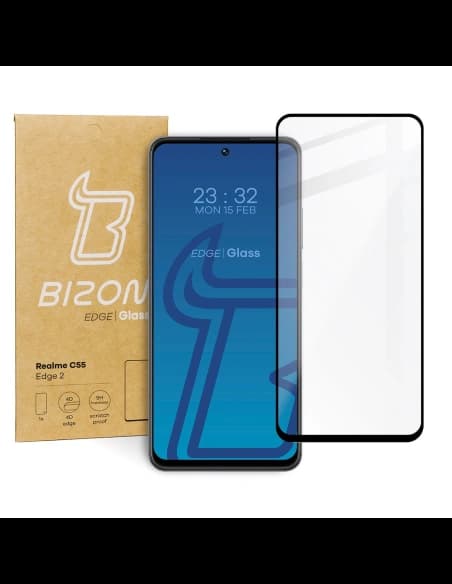 Tvrzené sklo Bizon Glass Edge 2 pro Realme C55 / OnePlus Nord CE 3 Lite černé