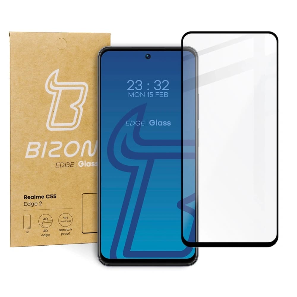 Tvrzené sklo Bizon Glass Edge 2 pro Realme C55 / OnePlus Nord CE 3 Lite černé - 1