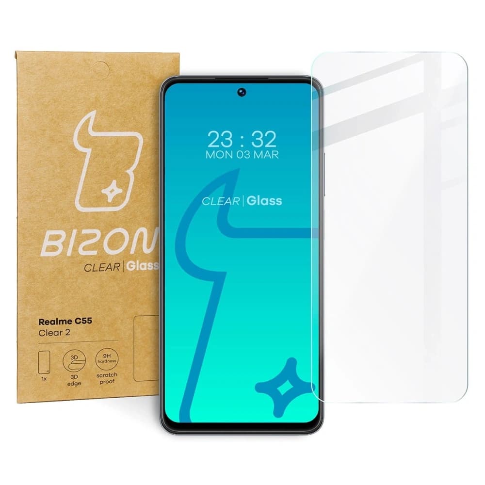Tvrzené sklo Bizon Glass Clear 2 pro Realme C55 / OnePlus Nord CE 3 Lite - 1