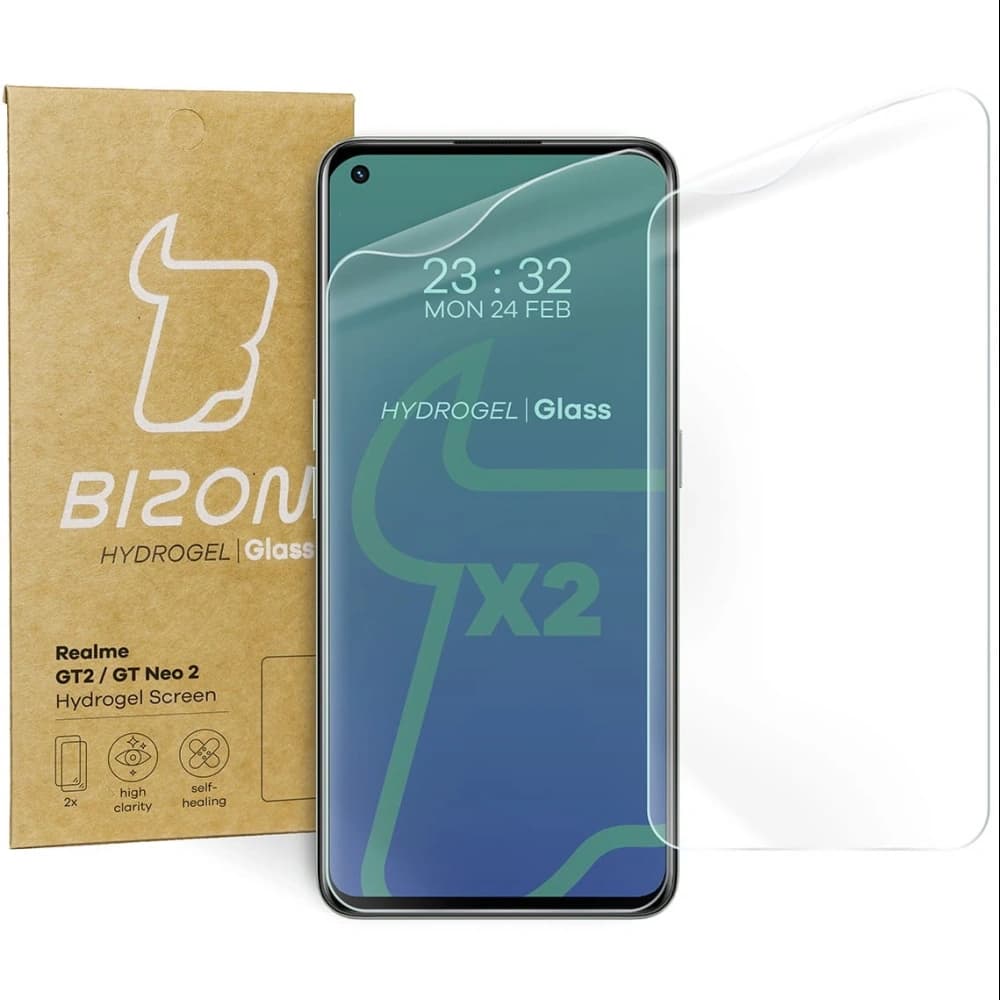 Fólie z hydrogelu na displej Bizon Glass Hydrogel Realme GT 2 / GT Neo 2 / GT Neo 3T [2 PACK] - 1