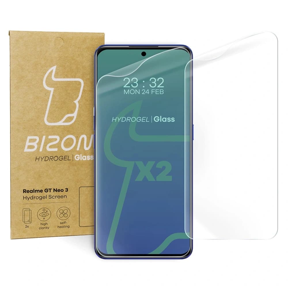 Folie hydrogelové na displej Bizon Glass Hydrogel Realme GT Neo 3 [2 PACK] - 1