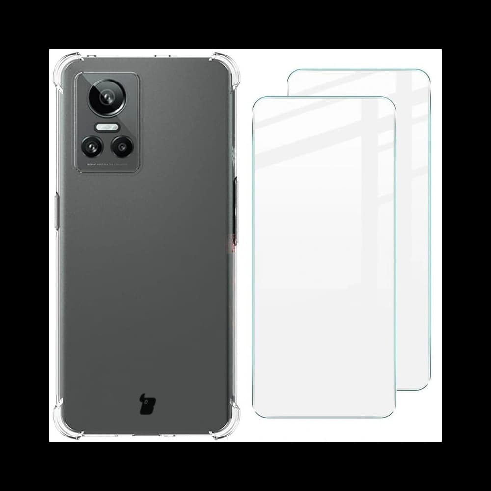 Bizon Case Clear Pack tok + 2x képernyő üveg Realme GT Neo 3 átlátszó - 1