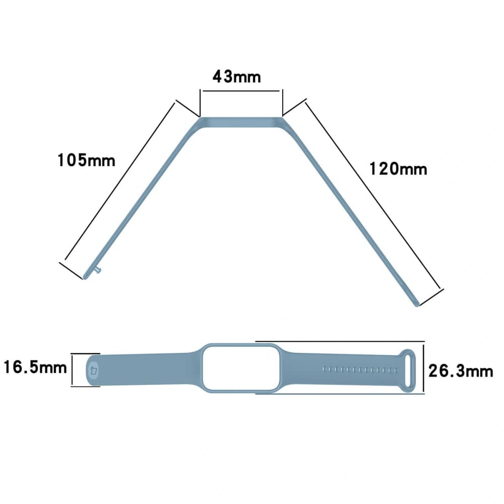 Bizon Strap + Carcasa Ceas Dots Xiaomi Redmi Smart Band 2 / Xiaomi Mi Band 8 Albastru activ - 2
