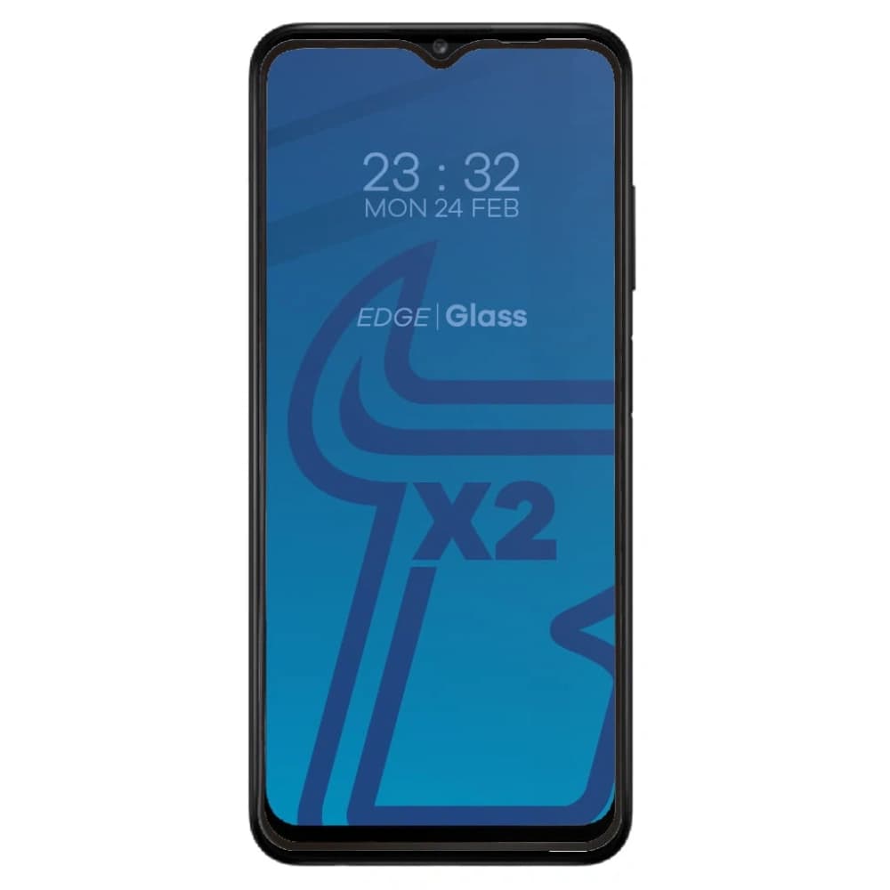 Bizon Glass Edge gehärtetes Glas - [2 PACK] + Linsenschutz Samsung Galaxy A03s schwarz - 3