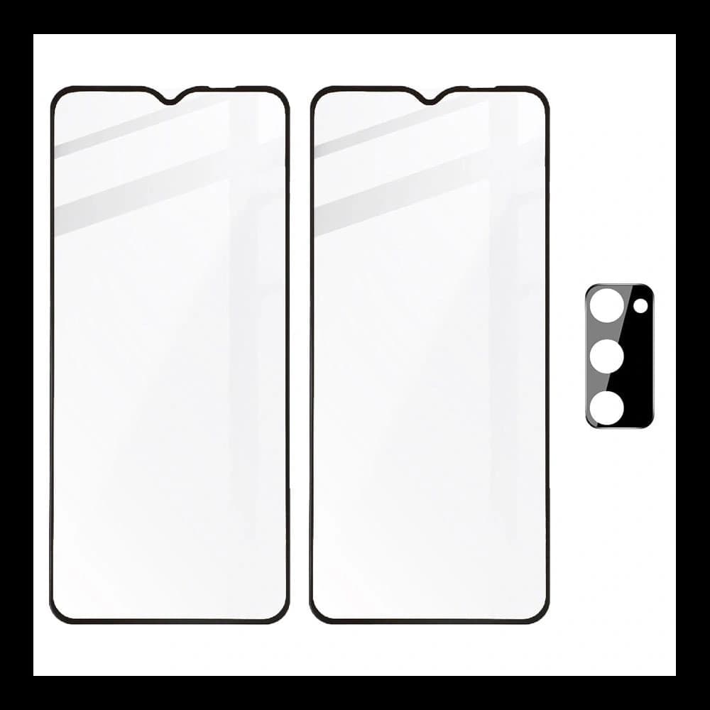 Bizon Glass Edge gehärtetes Glas - [2 PACK] + Linsenschutz Samsung Galaxy A03s schwarz - 5