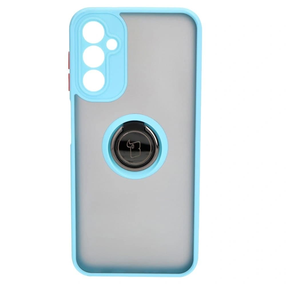 Bizon Case Hybrid Ring Samsung Galaxy A14 4G / 5G fumuriu cu un cadru albastru deschis - 2