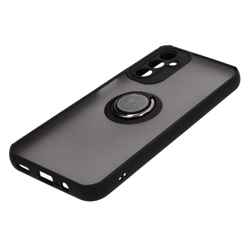 Bizon Case Hybrid Ring Samsung Galaxy A14 4G / 5G fumuriu cu un cadru negru - 3