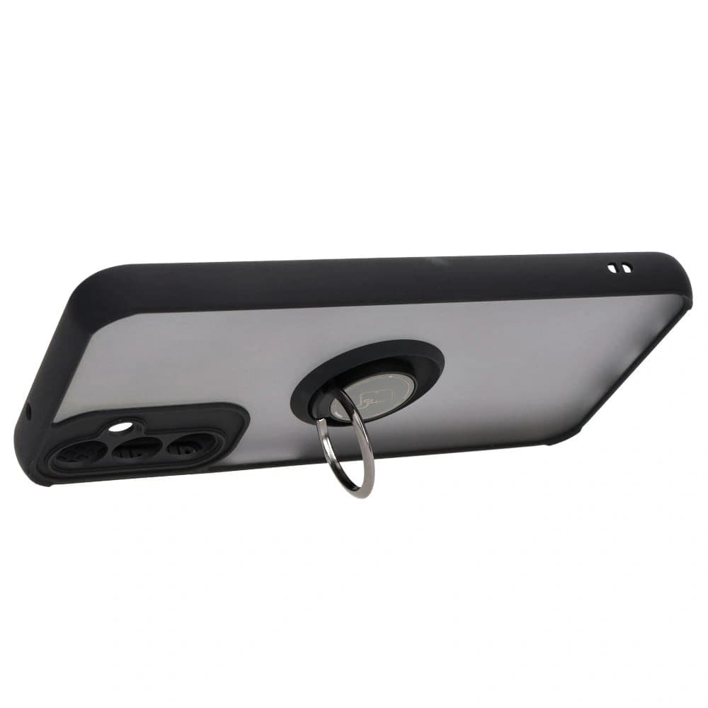 Bizon Case Hybrid Ring Samsung Galaxy A14 4G / 5G fumuriu cu un cadru negru - 5