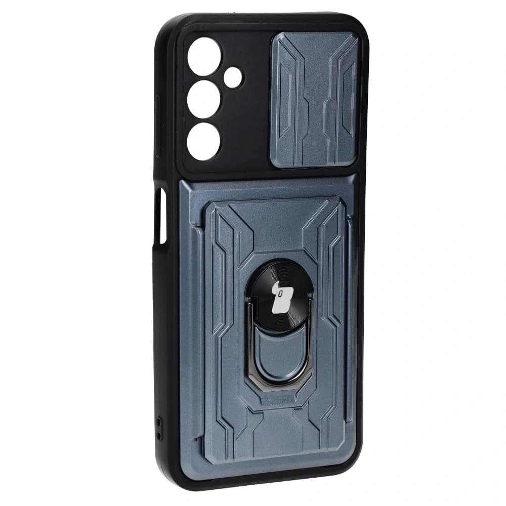 Bizon Case Camshield Card Slot Ring Samsung Galaxy A14 4G/5G gri - 2