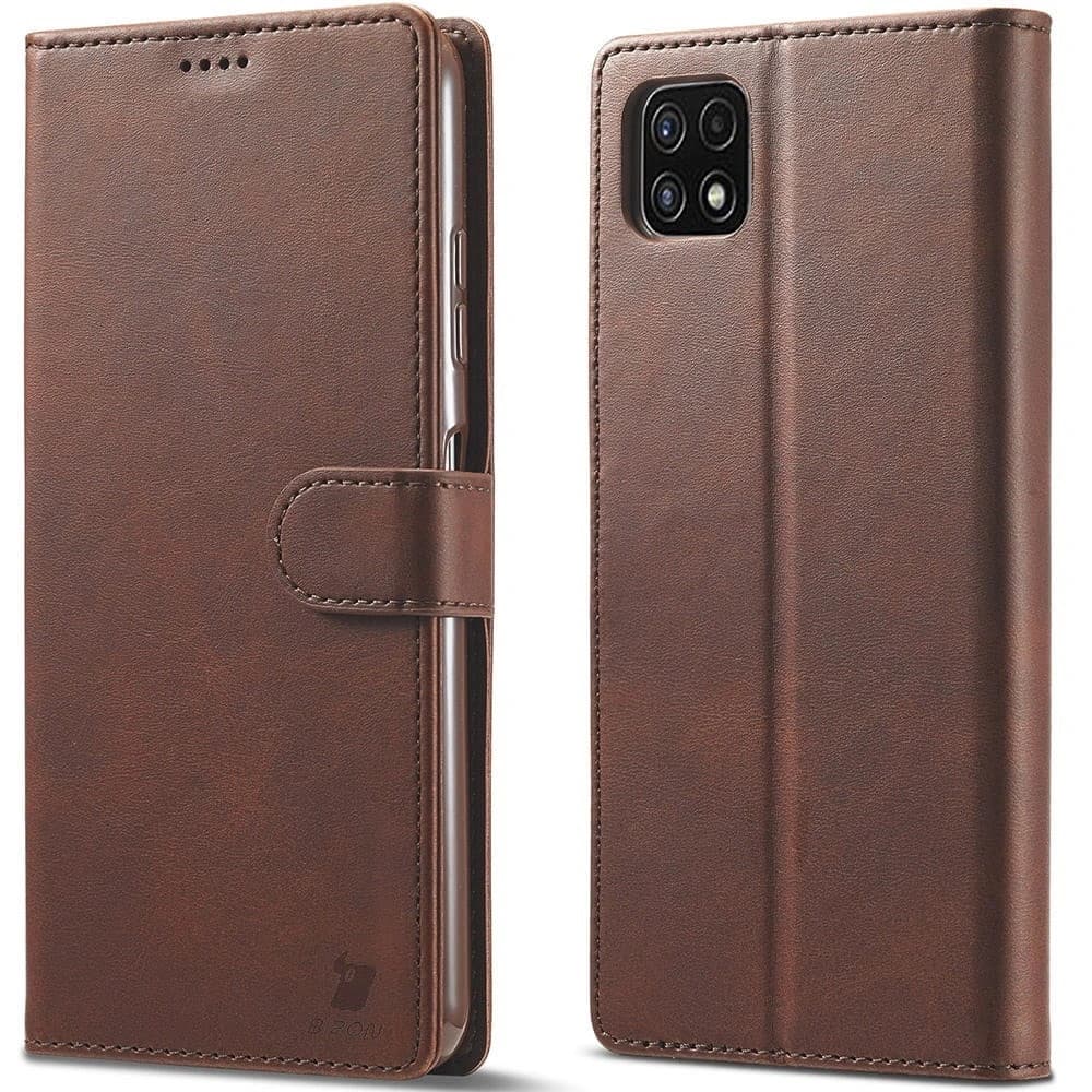 Bizon Case Wallet Samsung Galaxy A22 5G brown