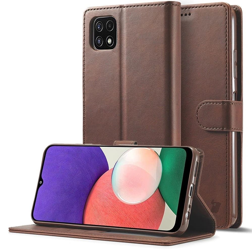 Bizon Case Wallet Samsung Galaxy A22 5G brown - 5