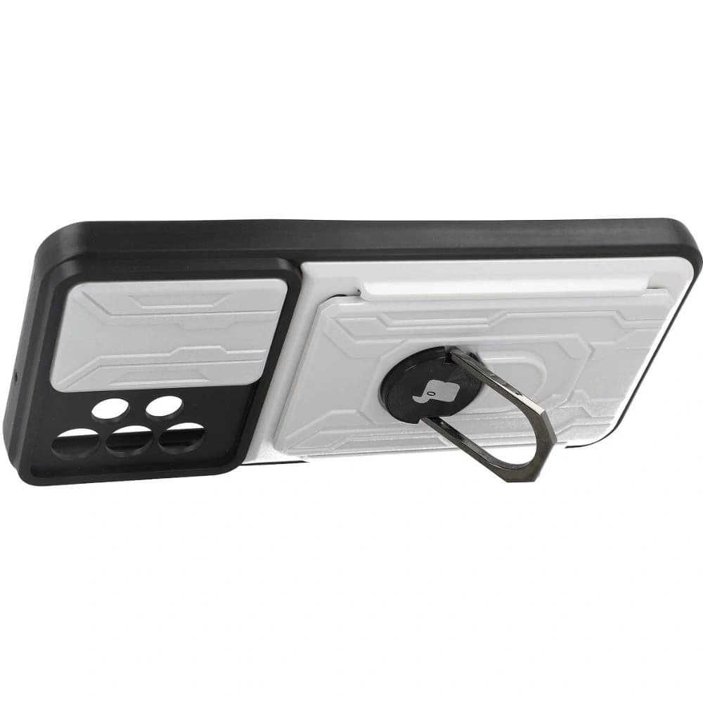 Bizon Case Camshield Kártyafoglalatos Gyűrű Samsung Galaxy A23 5G / 4G fehér - 3