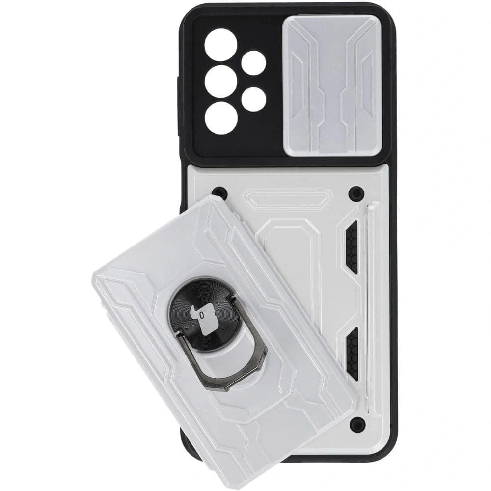 Bizon Case Camshield Kártyafoglalatos Gyűrű Samsung Galaxy A23 5G / 4G fehér - 4