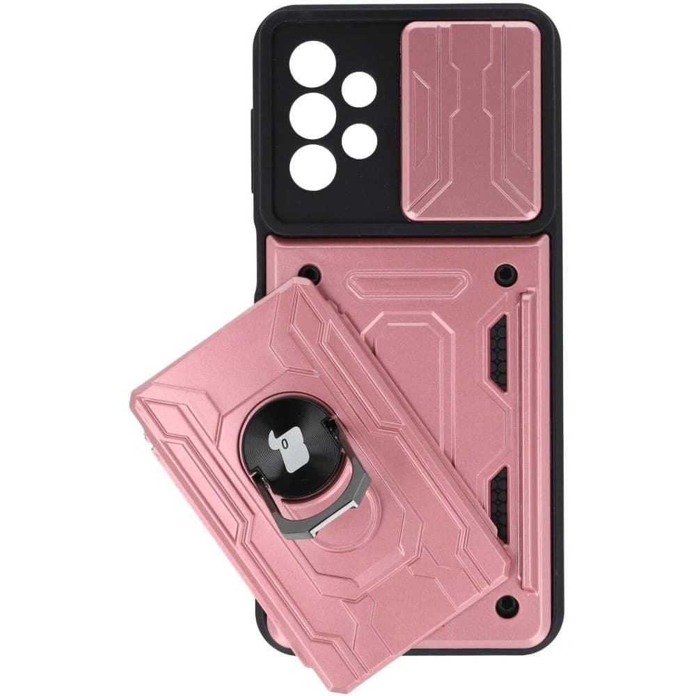 Bizon Case Camshield Card Slot Ring Samsung Galaxy A23 5G / 4G roz deschis - 4