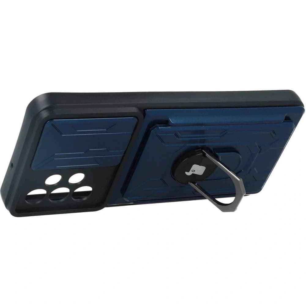 Bizon Case Camshield Card Slot Ring Samsung Galaxy A23 5G / 4G albastru marin - 3
