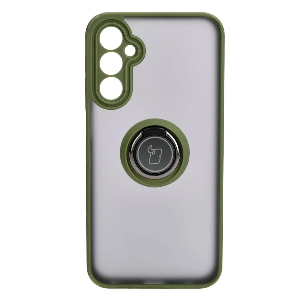 Etui z uchwytem na palec Bizon Case Hybrid Ring do Samsung Galaxy A24 4G kouřové se zeleným rámem - 2