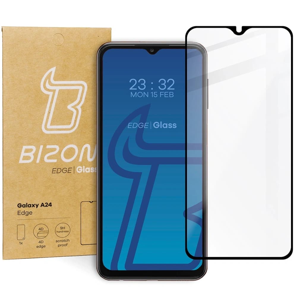 Tvrzené sklo Bizon Glass Edge pro Samsung Galaxy A24 4G černé