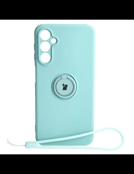 Etui Bizon Case Silicone Ring Sq do Samsung Galaxy A24 tyrkysové