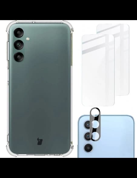 Etui + 2x sklo na obrazovku + objektiv Bizon Case Clear Pack do Samsung Galaxy A24 průhledné