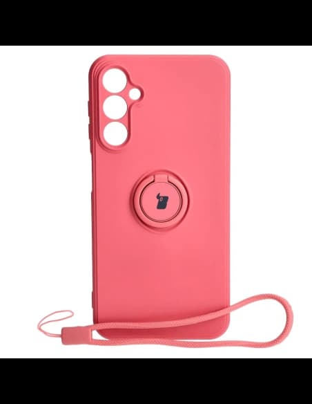 Etui Bizon Case Silicone Ring Sq do Samsung Galaxy A24 špinavá růžová