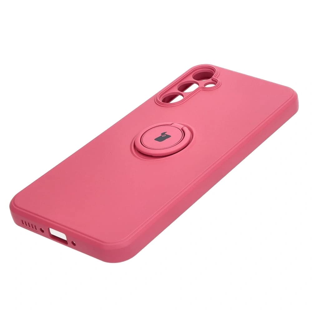 Etui Bizon Case Silicone Ring Sq do Samsung Galaxy A34 5G, brudny róż - 2