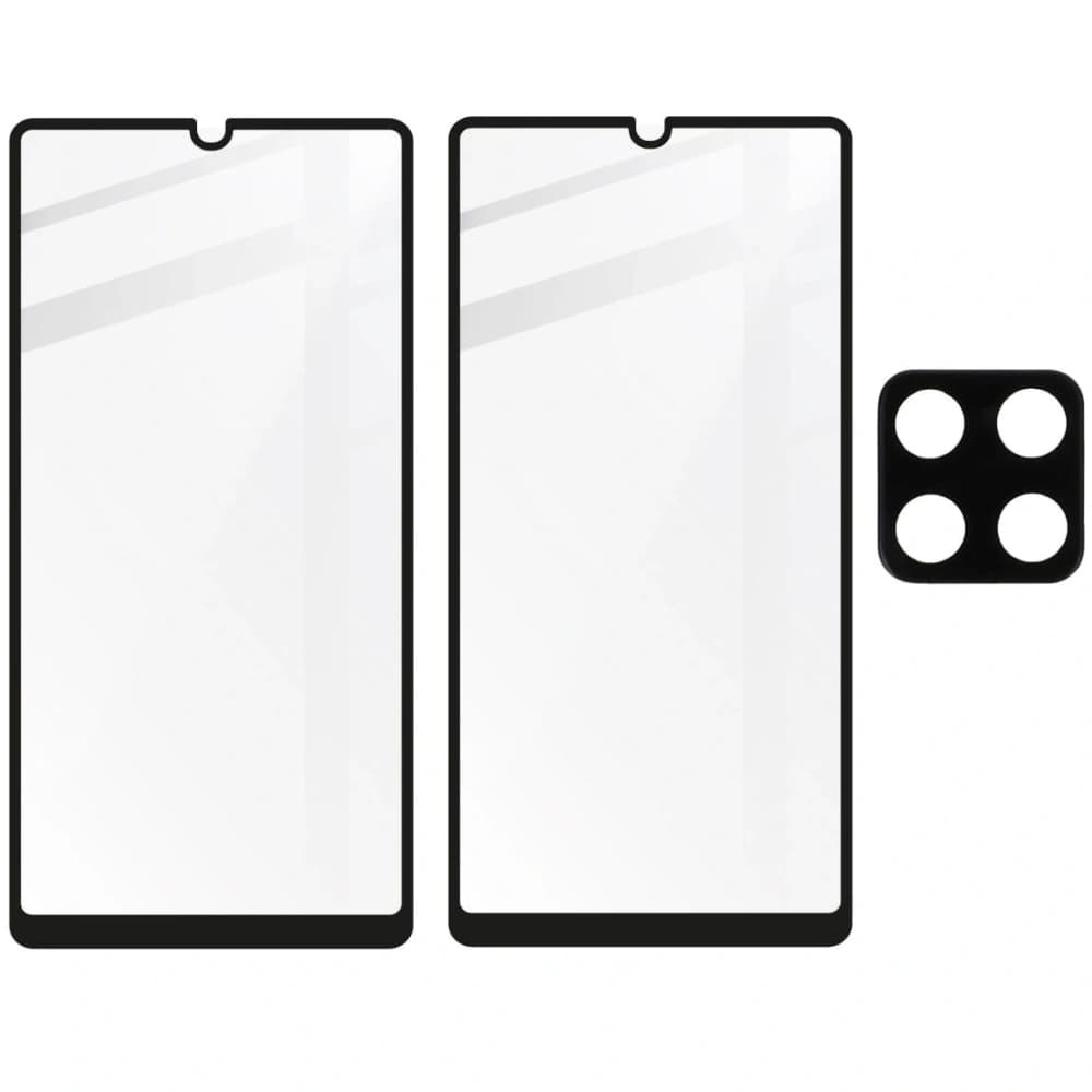 Szkło hartowane Bizon Glass Edge - 2 sztuki + ochrona na obiektyw,  Galaxy A42 5G, czarne - 5