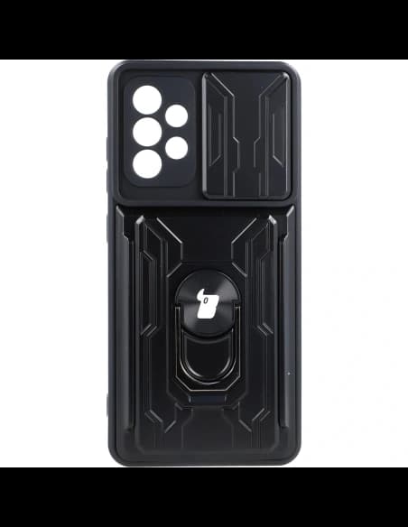 Bizon Case Camshield Card Slot Ring Samsung Galaxy A52s 5G A52 4G/5G black
