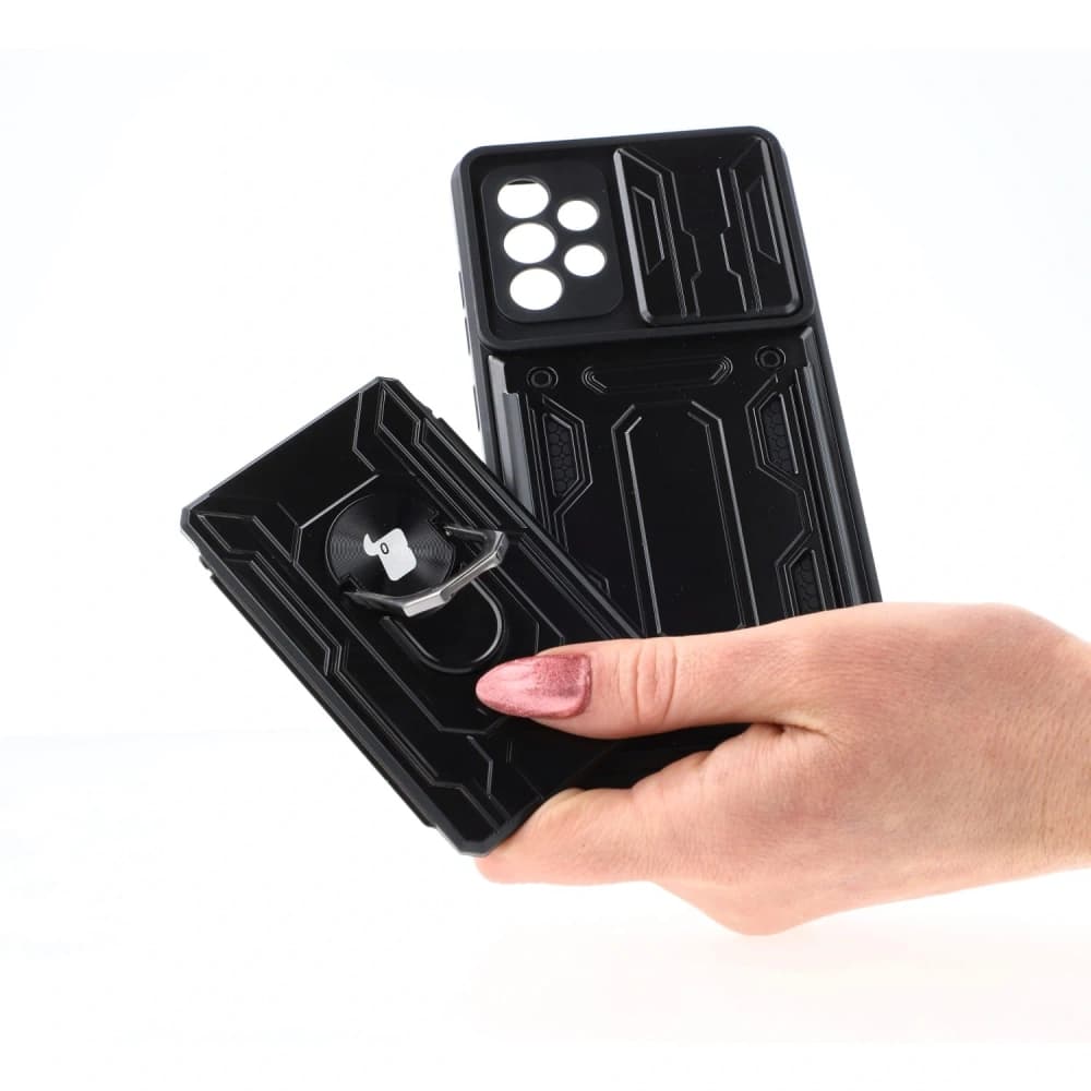 Bizon Case Camshield Kartenschlitz Ring Samsung Galaxy A52s 5G A52 4G/5G schwarz - 3