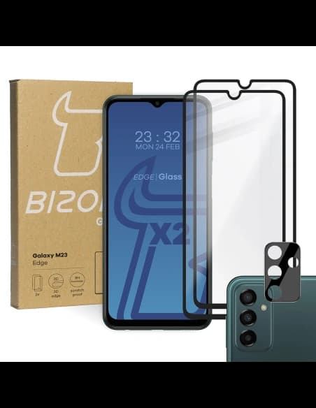 Bizon Glass Edge 2x sticlă temperată + protecție pentru lentilă Samsung Galaxy M13 / M23 5G