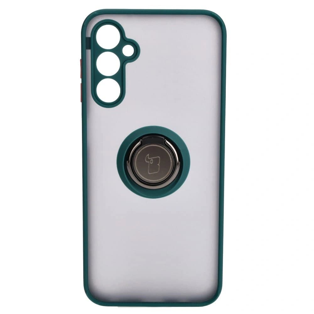 Bizon Case Hybrid Ring Samsung Galaxy M14 5G fumuriu cu un cadru verde închis - 2
