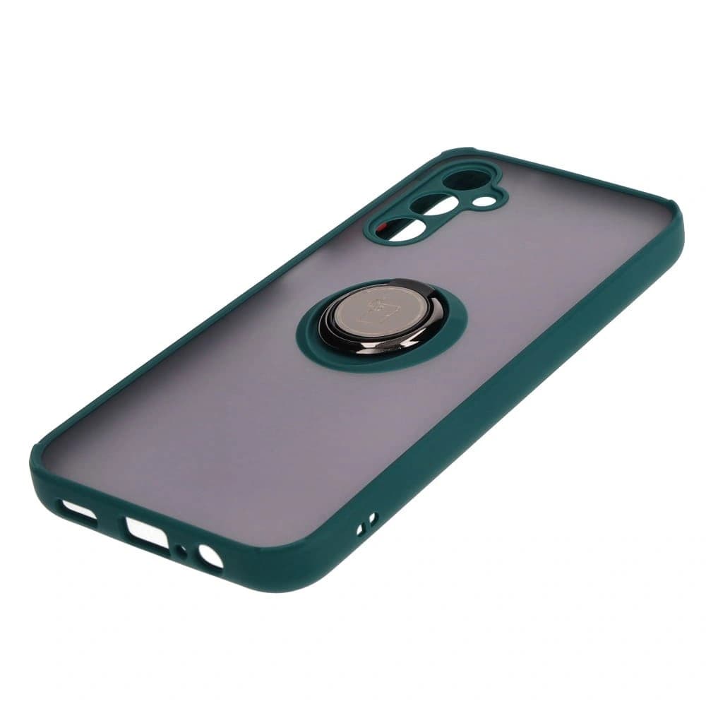 Bizon Case Hybrid Ring Samsung Galaxy M14 5G fumuriu cu un cadru verde închis - 3