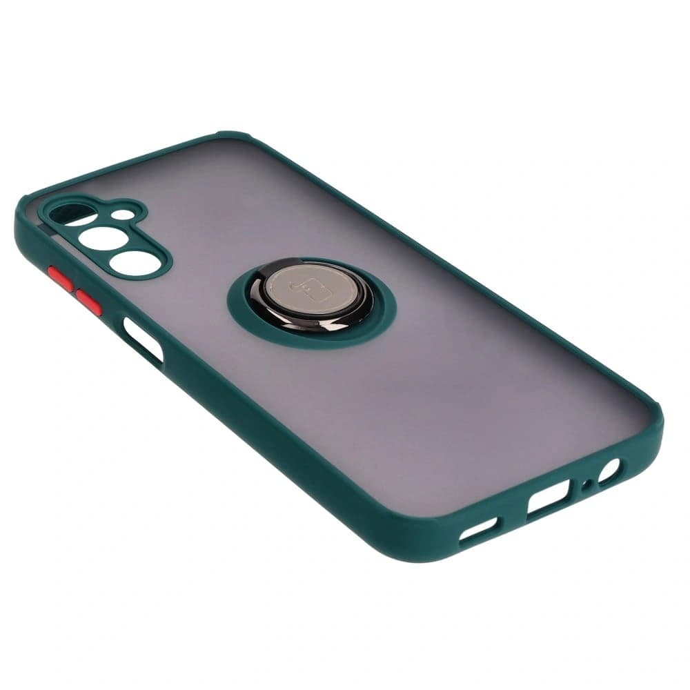 Bizon Case Hybrid Ring Samsung Galaxy M14 5G fumuriu cu un cadru verde închis - 4