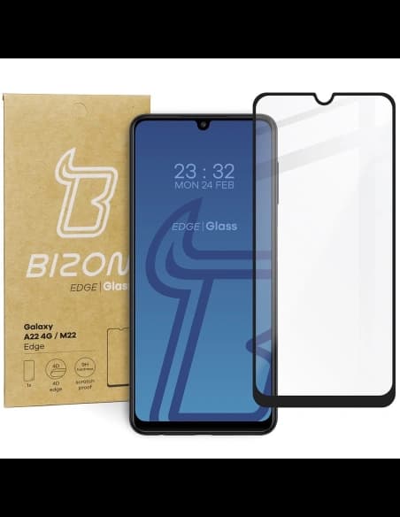 Bizon Glass Edge Samsung Galaxy A22 4G / M22 negru
