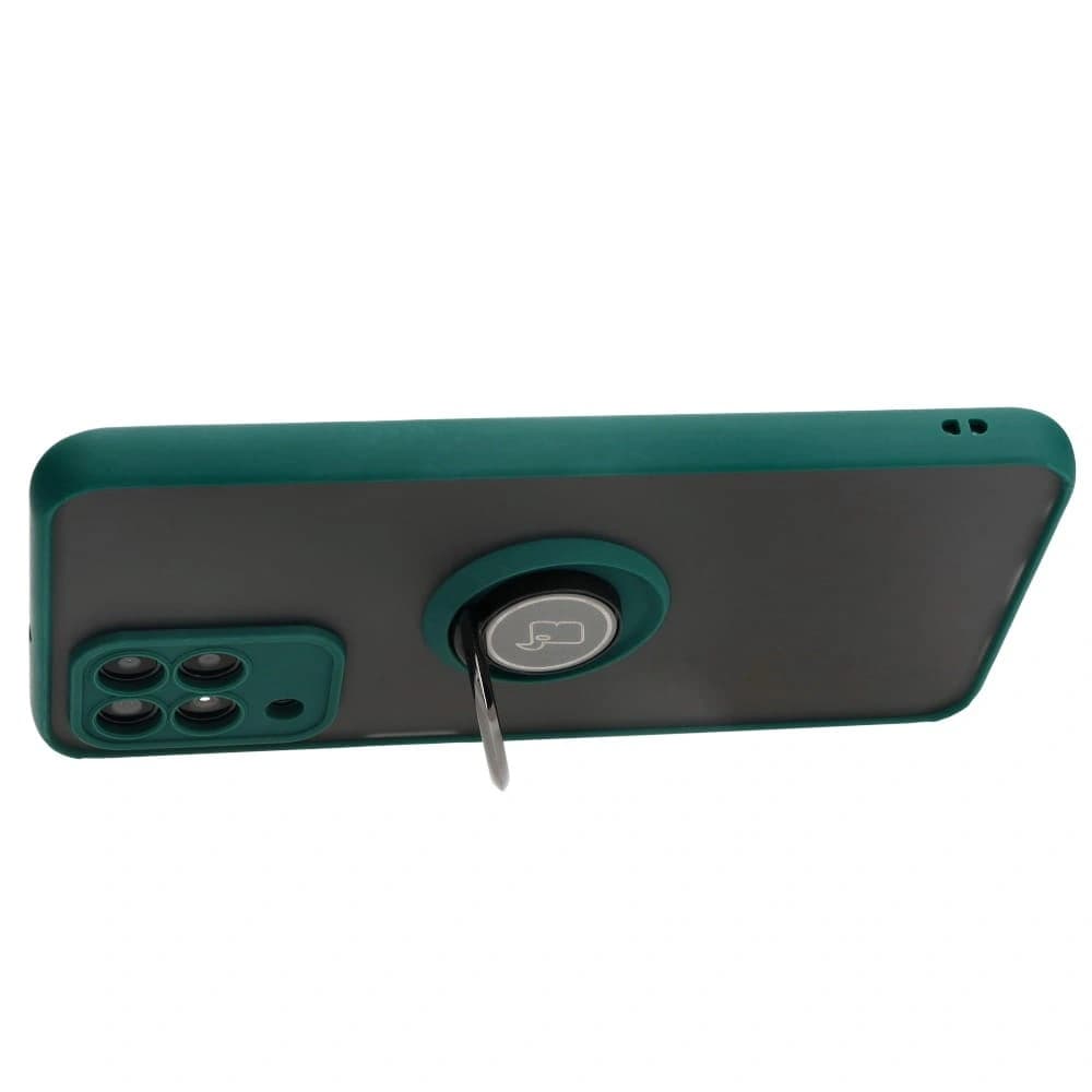 Bizon Case Hybrid Gyűrű Samsung Galaxy M33 5G füstös sötétzöld kerettel - 5