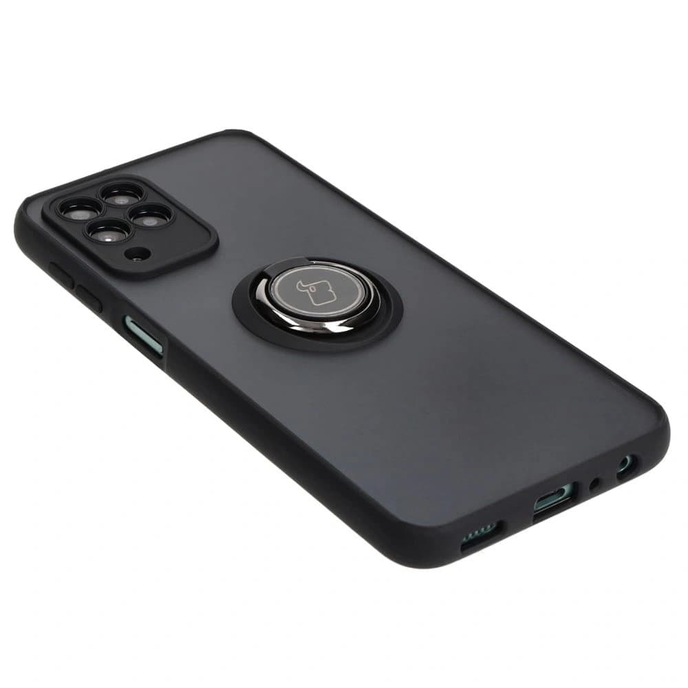 Etui z uchwytem na palec Bizon Case Hybrid Ring do Samsung Galaxy M33 5G kouřové s černým rámem - 4