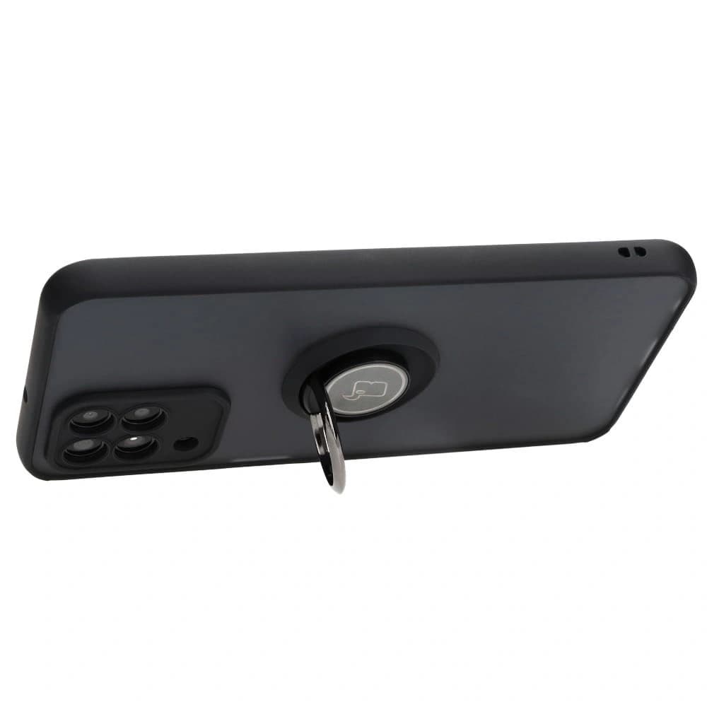 Etui z uchwytem na palec Bizon Case Hybrid Ring do Samsung Galaxy M33 5G kouřové s černým rámem - 5