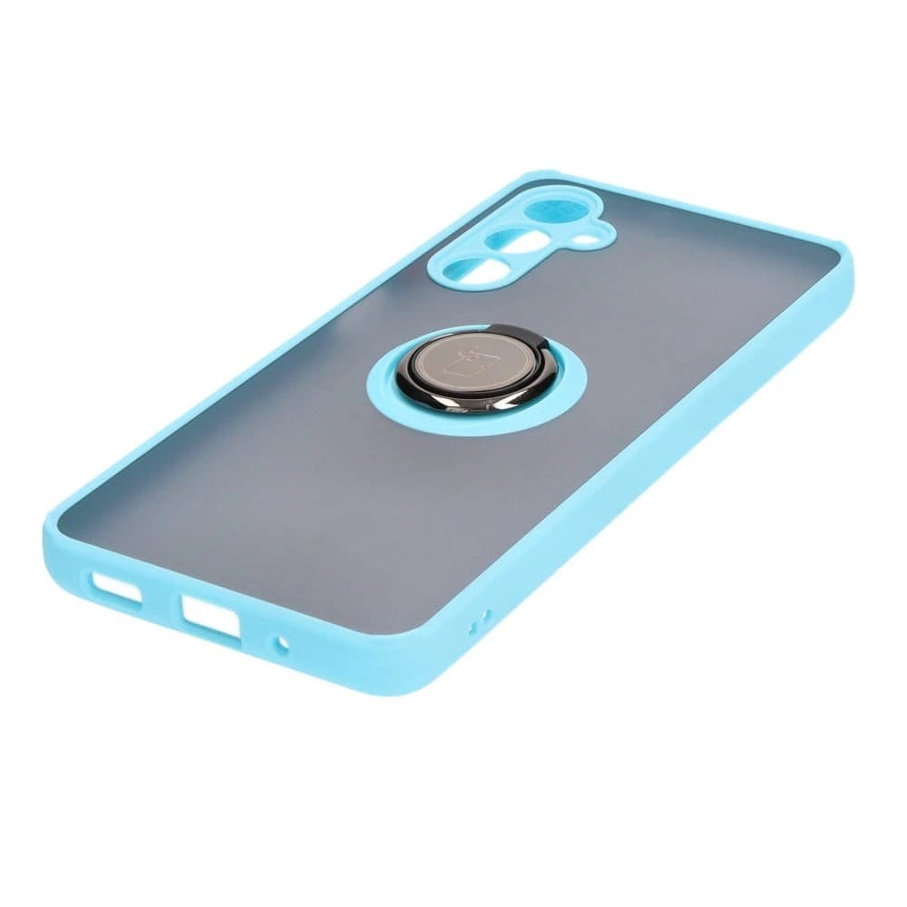 Bizon Case Hybrid Ring Samsung Galaxy M54 5G rauchig mit einem hellblauen Rahmen - 3