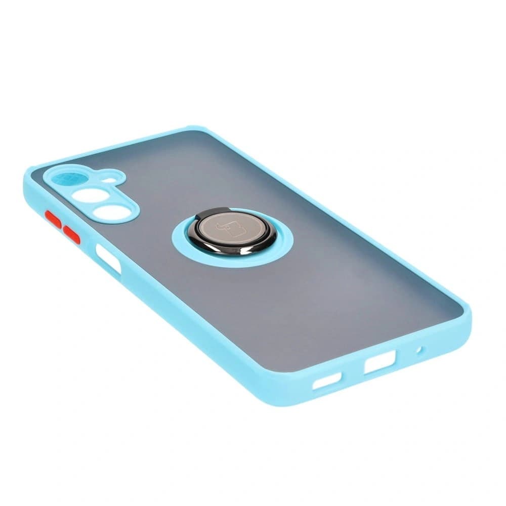 Bizon Case Hybrid Ring Samsung Galaxy M54 5G rauchig mit einem hellblauen Rahmen - 4
