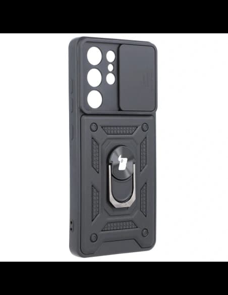 Etui Bizon Case CamShield Ring do Samsung Galaxy S21 Ultra czarne