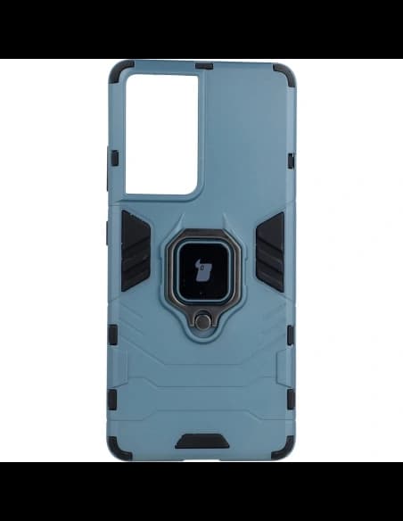 Etui Bizon Case Armor Ring do Samsung Galaxy S21 Ultra niebieskie