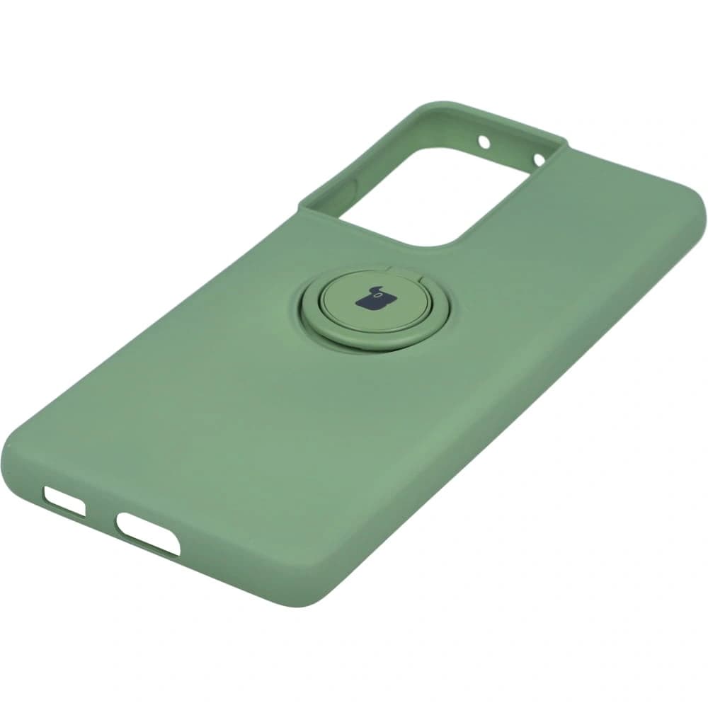 Etui Bizon Case Silicone Ring do Galaxy S21 Ultra, jasnozielone - 2
