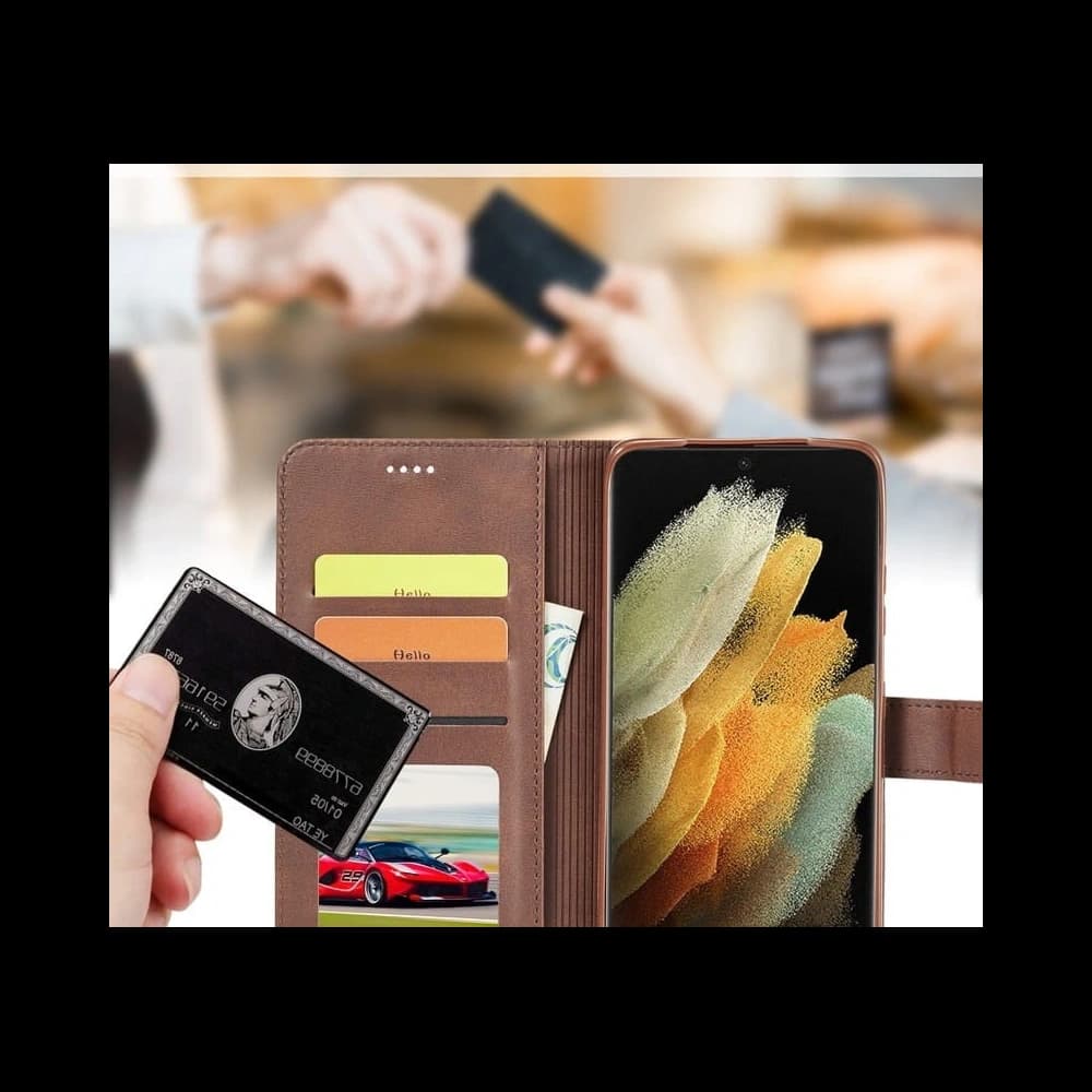 Bizon Case Wallet Samsung Galaxy S21 Ultra barna - 6