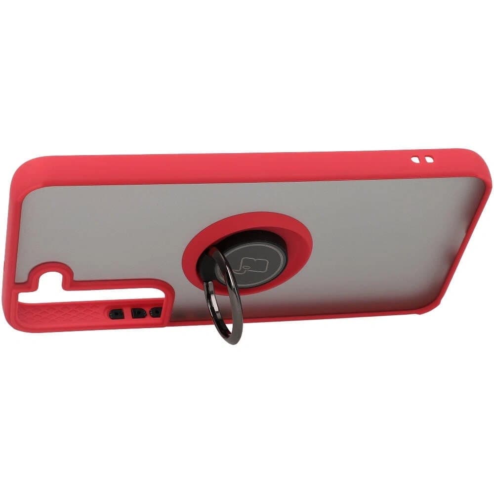 Bizon Case Hybrid Ring Samsung Galaxy S22 smoky with a red frame - 5