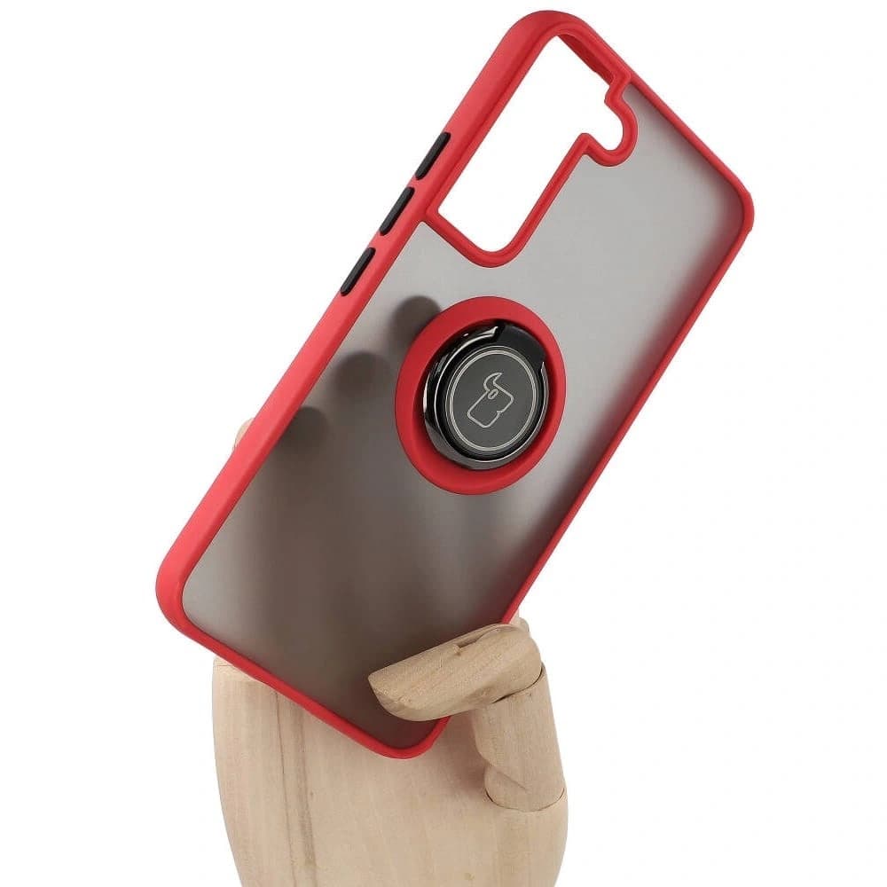 Bizon Case Hybrid Ring Samsung Galaxy S22 smoky with a red frame - 6