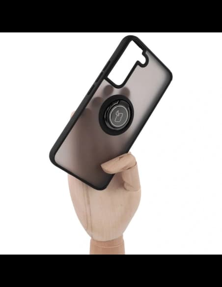 Bizon Case Hybrid Ring Samsung Galaxy S22 rauchig mit einem schwarzen Rahmen